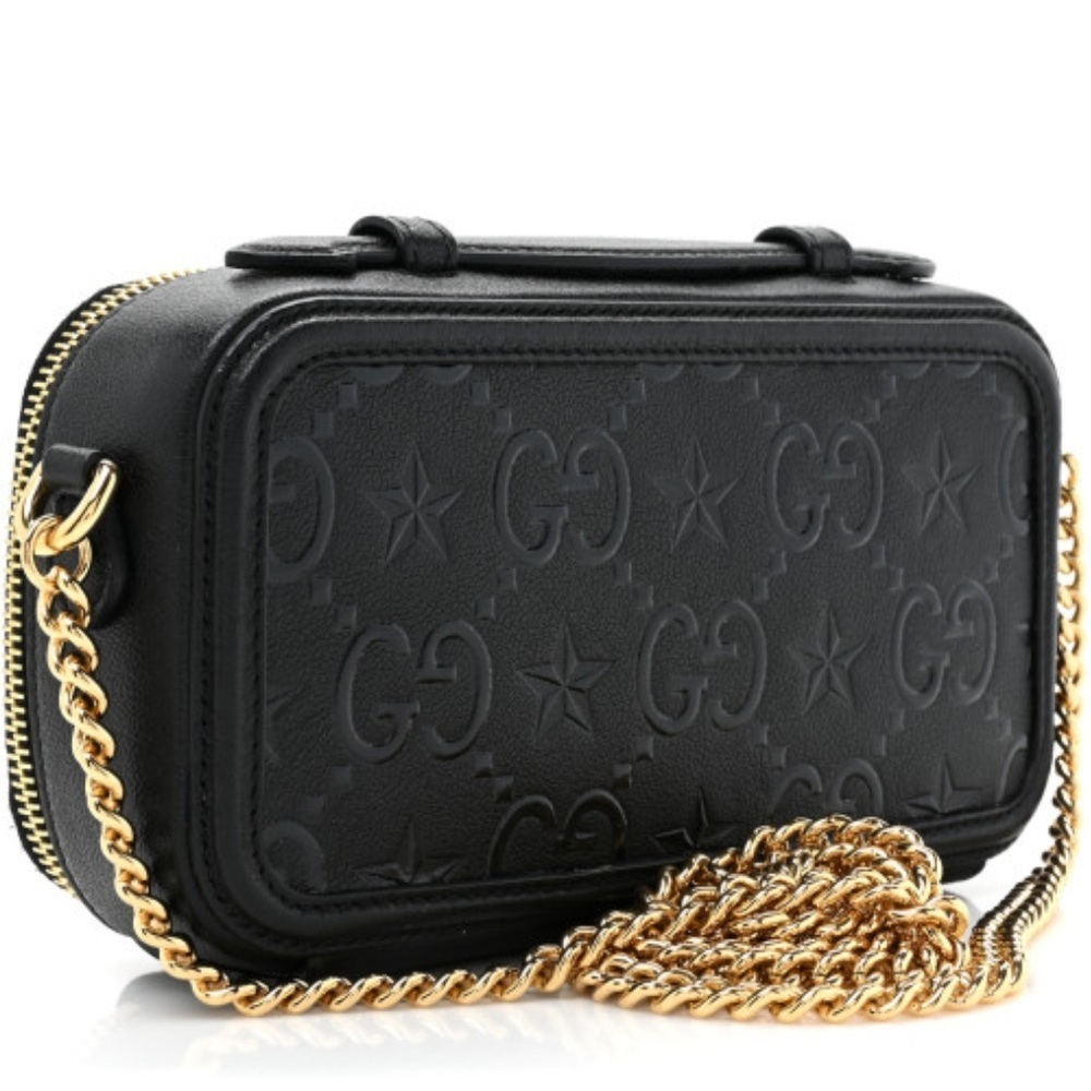 GUCCI  Calfskin GG Monogram Star Embossed GG Top Handle Phone Case - Picture 10 of 10